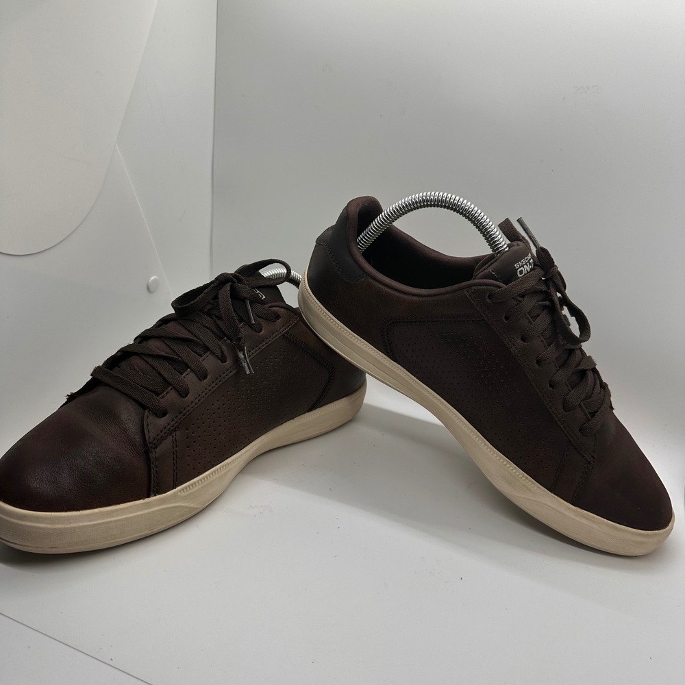 Skechers On-The-Go Leather Sneakers Casual Cushion Walking Shoes Brown Size 7.5 - Picture 4 of 12